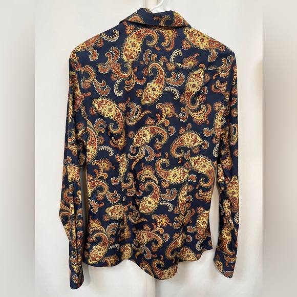 Lands’ End Multicolor Long Sleeve Button Down Blouse - Picture 4 of 6